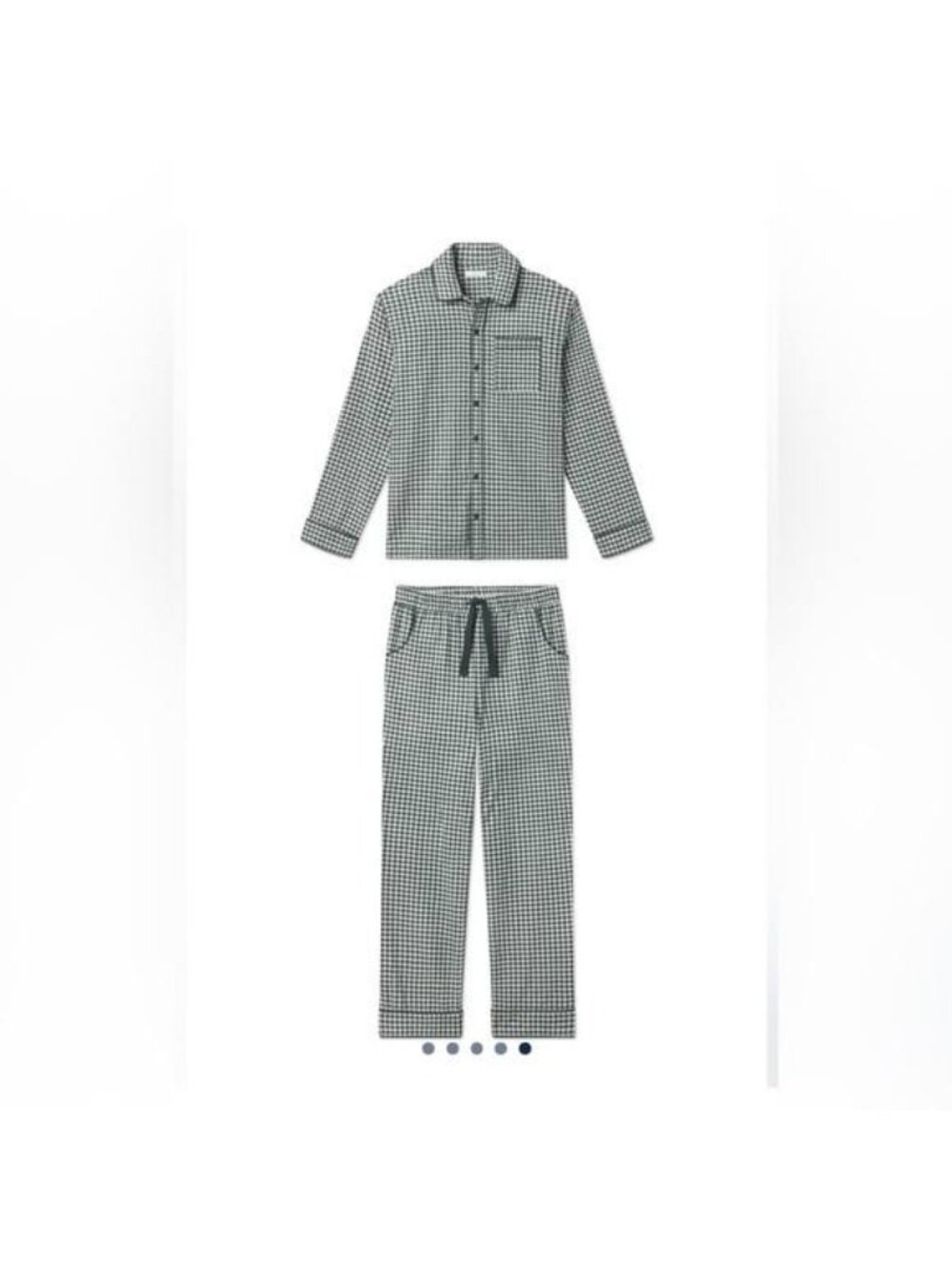 LAKE Men’s Flannel Piped Pants Set Pajamas Conifer Gingham XL - Picture 2 of 15